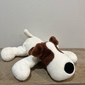 Russ Berrie Plush 14" Sleeping Hiccup Beagle Dog Stuffed White Brown Lovey